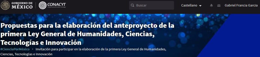 Encabezado de la herramienta de colaboración del proyecto de Ley General